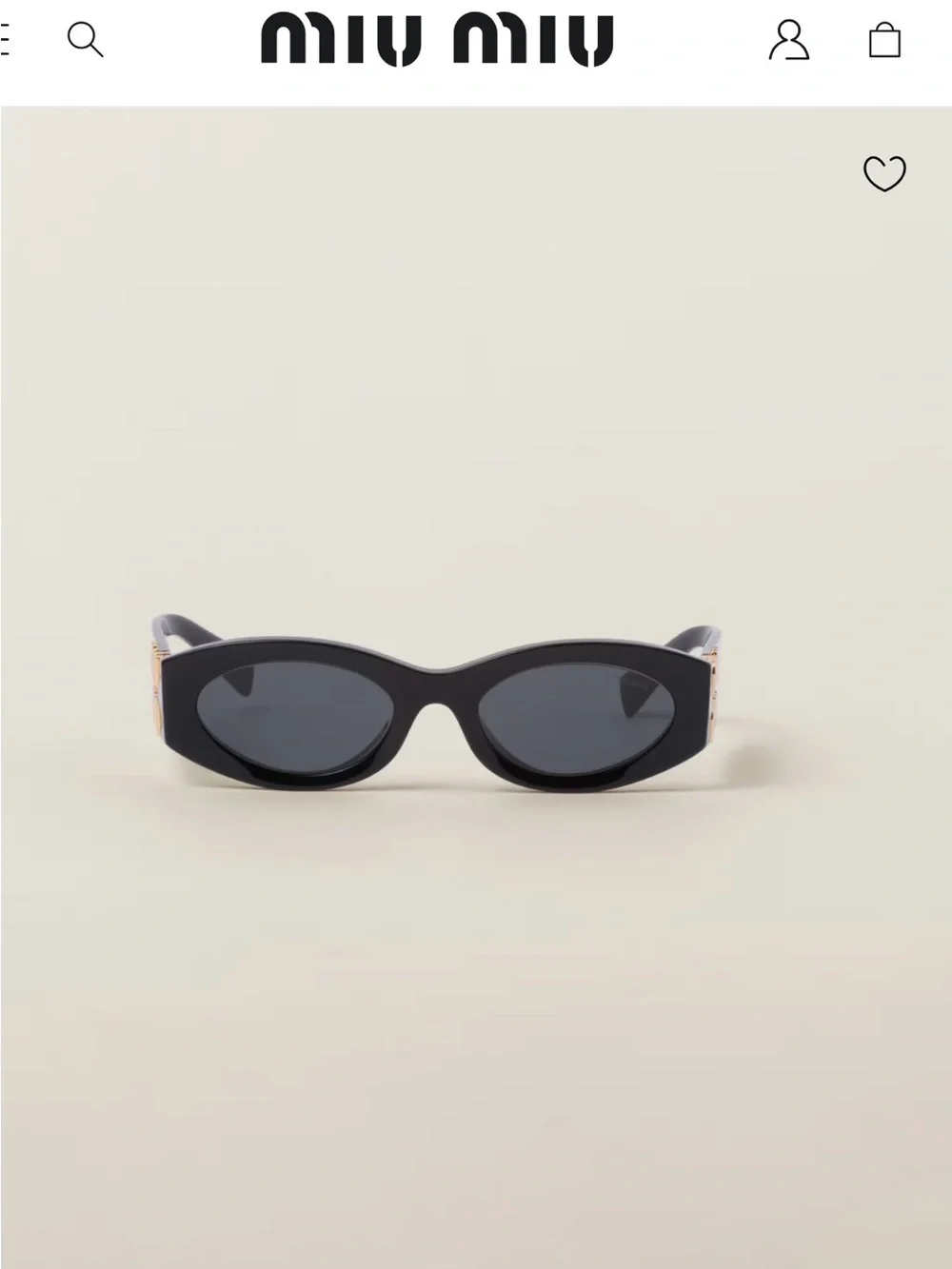 Miu Miu Kids Black Sunglasses with Gold Logo